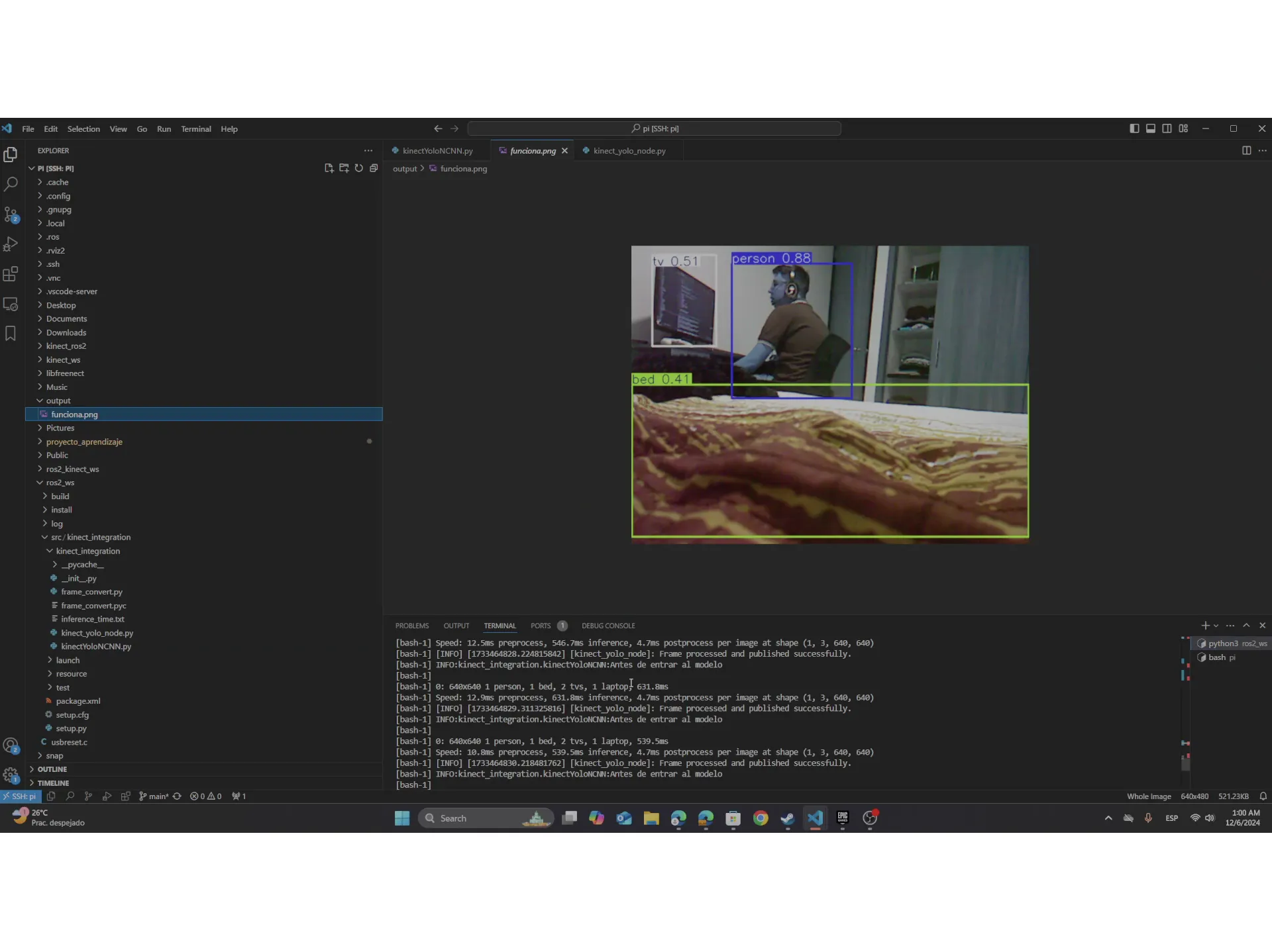 Rover Vision — Raspberry Pi YOLO + Kinect (Aprendizaje Automático) cover